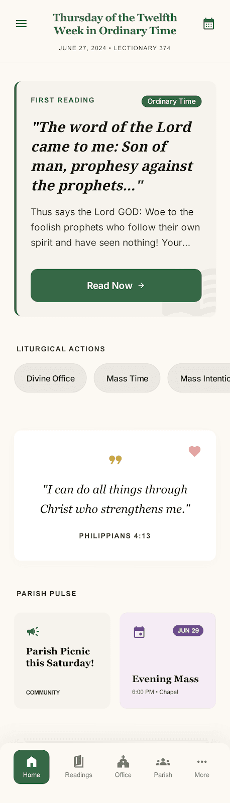 St. Kizito Parish app preview
